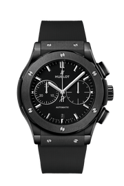 Hublot Classic Fusion Chronograph Black Magic 521.CM.1171.RX - cinturino gomma nera - cassa e lunetta in ceramica nera - quadrante nero con cronografo